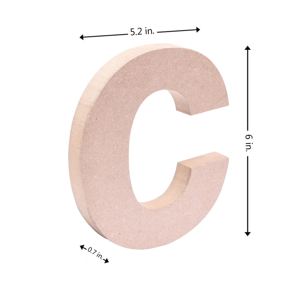 MDF Alphabet C W5.2 X H6Inch 18Mm Thick 1Pc Lb