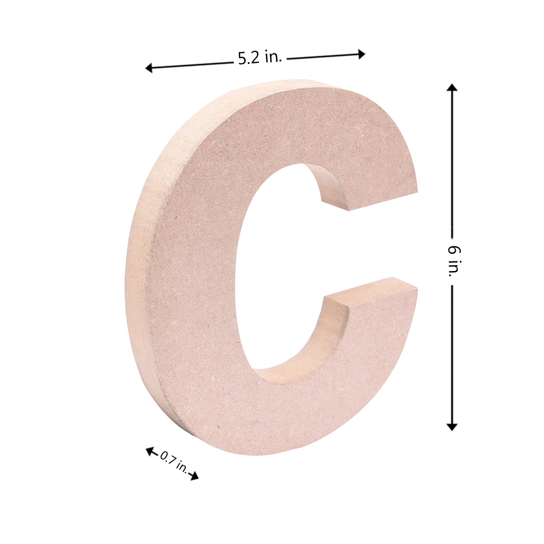 MDF Alphabet C W5.2 X H6Inch 18Mm Thick 1Pc Lb