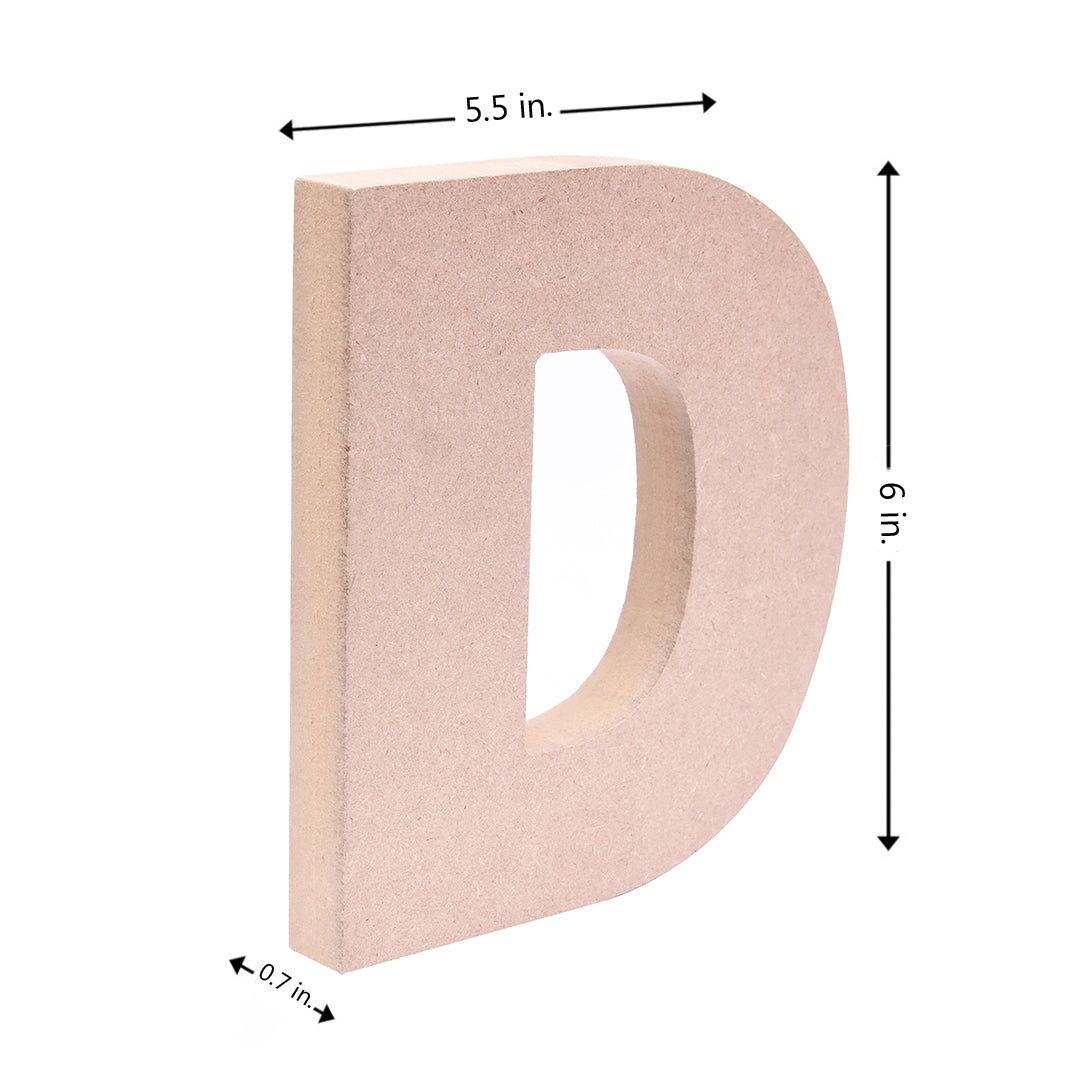 MDF Alphabet D W5.5 X H6Inch 18Mm Thick 1Pc Lb