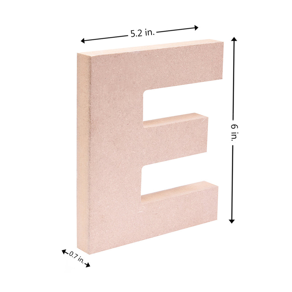 MDF Alphabet E W5.2 X H6Inch 18Mm Thick 1Pc Lb
