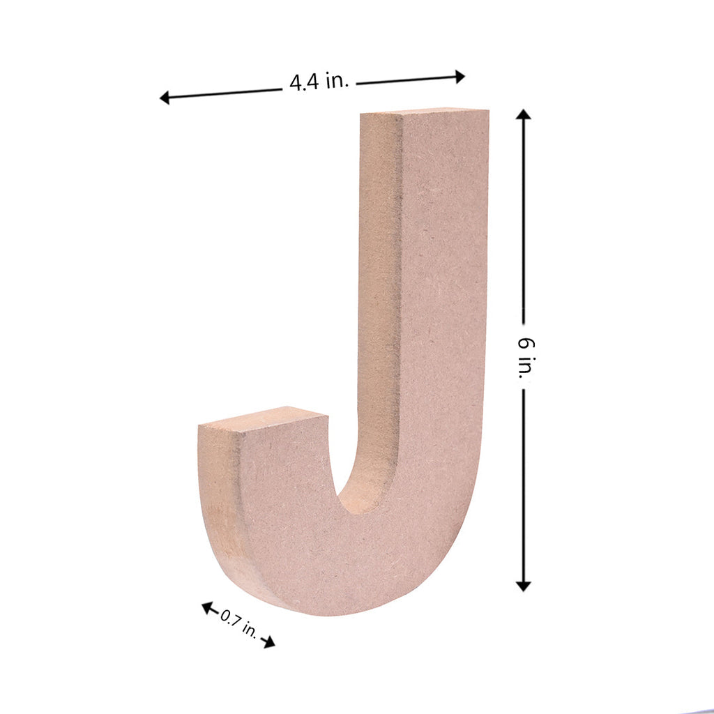 MDF Alphabet J W4.2 X H6Inch 18Mm Thick 1Pc Lb