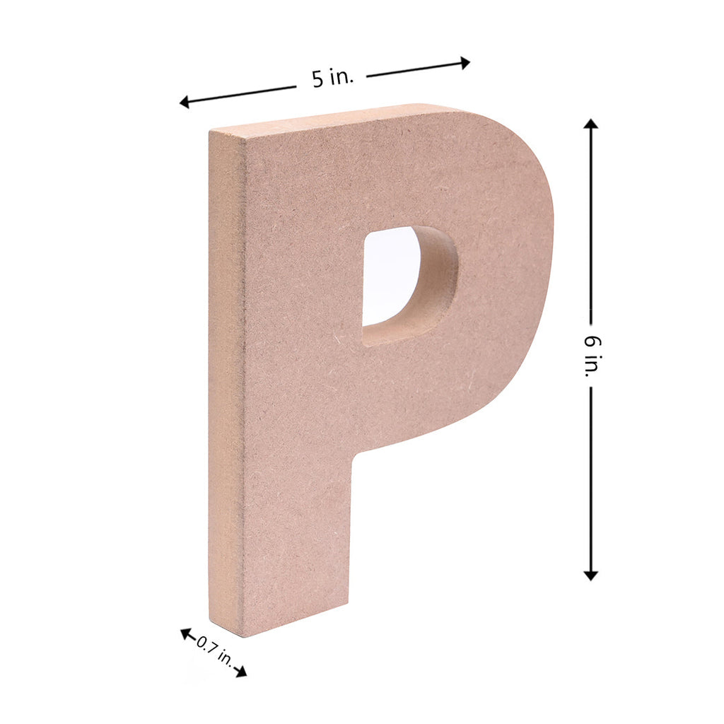 MDF Alphabet P W5 X H6Inch 18Mm Thick 1Pc Lb