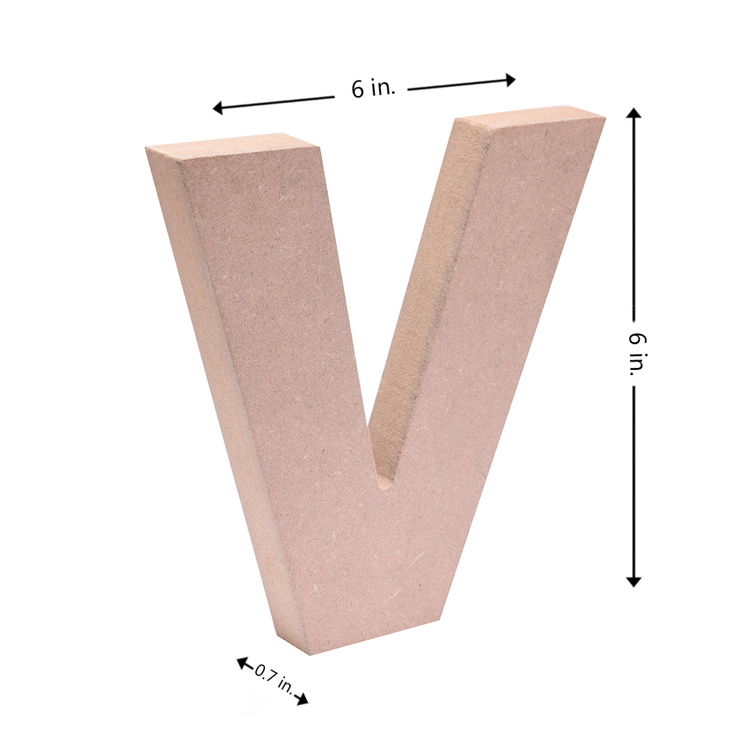 MDF Alphabet V W6 X H6Inch 18Mm Thick 1Pc Lb