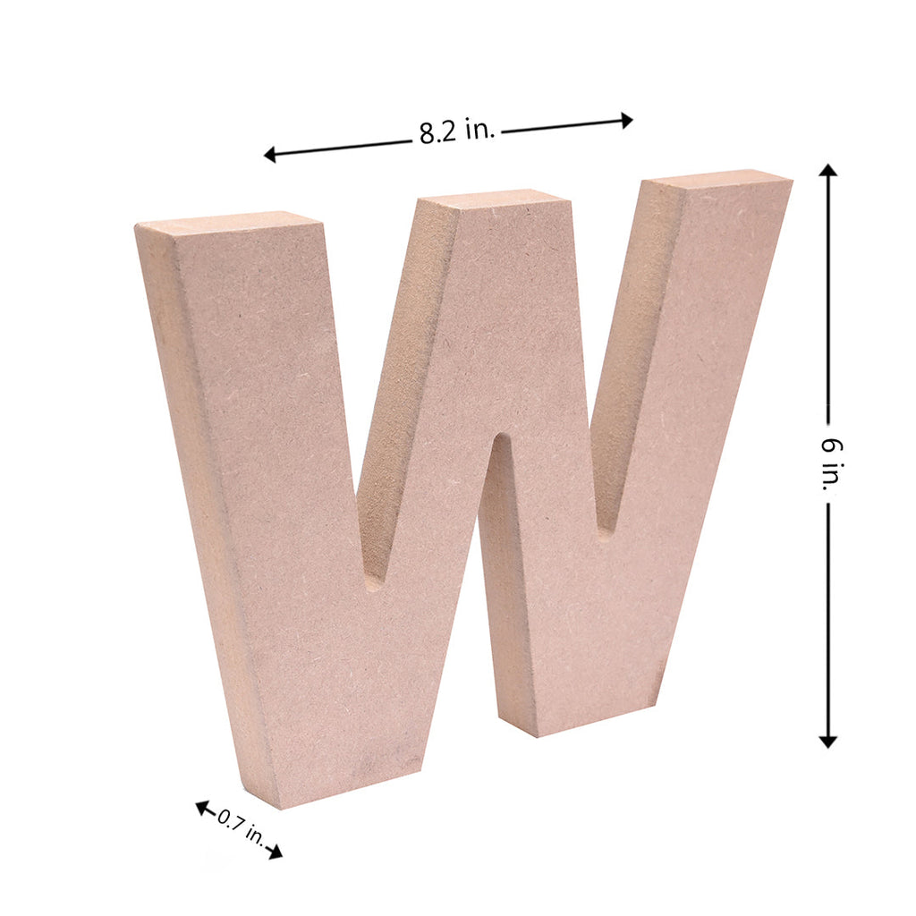 MDF Alphabet W W8.2 X H6Inch 18Mm Thick 1Pc Lb
