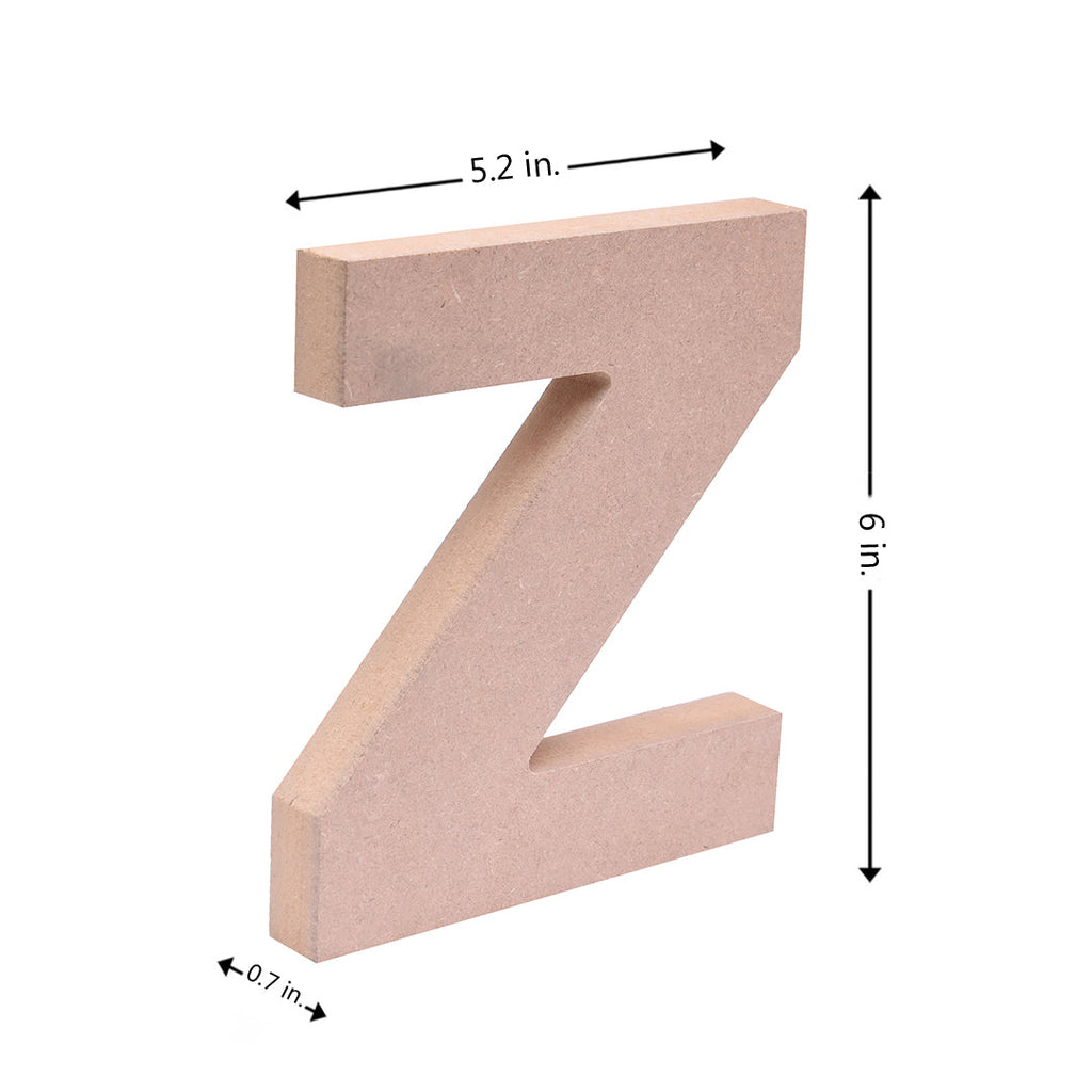 MDF Alphabet Z W5.3 X H6Inch 18Mm Thick 1Pc Lb