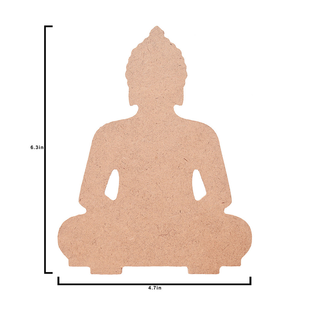 MDF Meditating Buddha With T-Light Candle Holder W5.5 X H6.3 X D5.3Inch 1Pc Lb