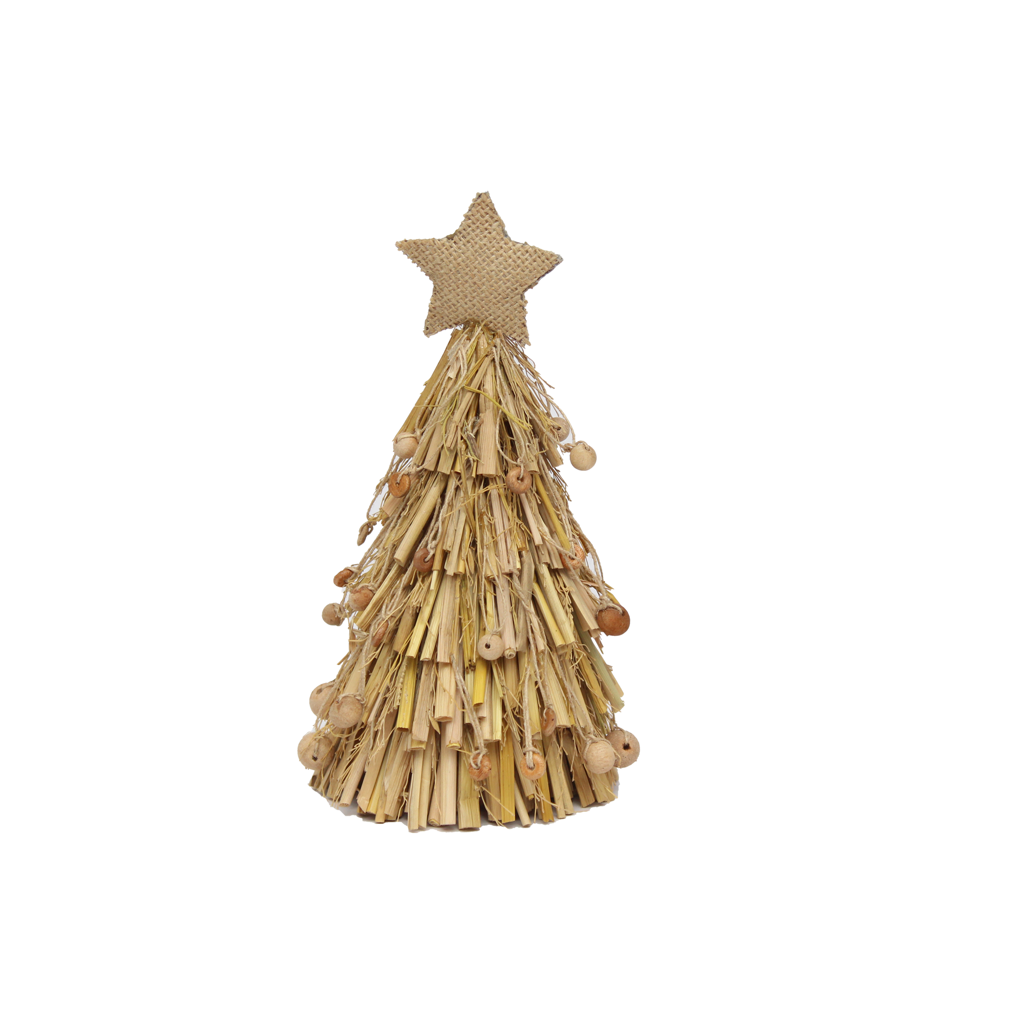 Handmade Christmas Natural Hay Tree - H8 X W3inch, 1pc