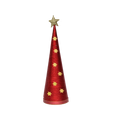 Handmade Conical Christmas Lurex Tree with Sequins and Star - Height 14.5 X Width4inch, Red, 1pc