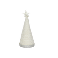 Handmade Conical Christmas Tinsel Tree with Sequins and Star - Height 8 X Width3inch, Snow White, 1pc