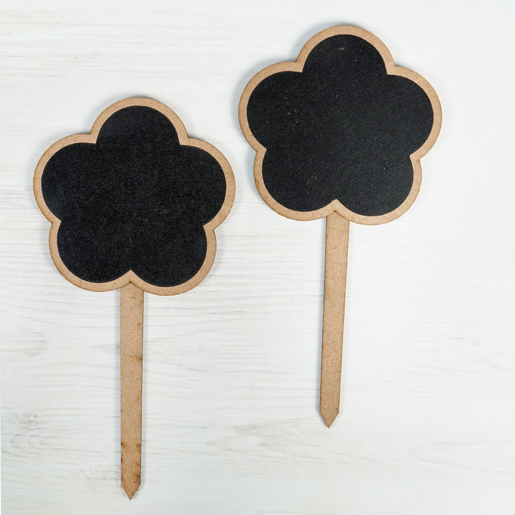 Mini Chalkboard Stick Flower 3.25 X 7inch 2pc