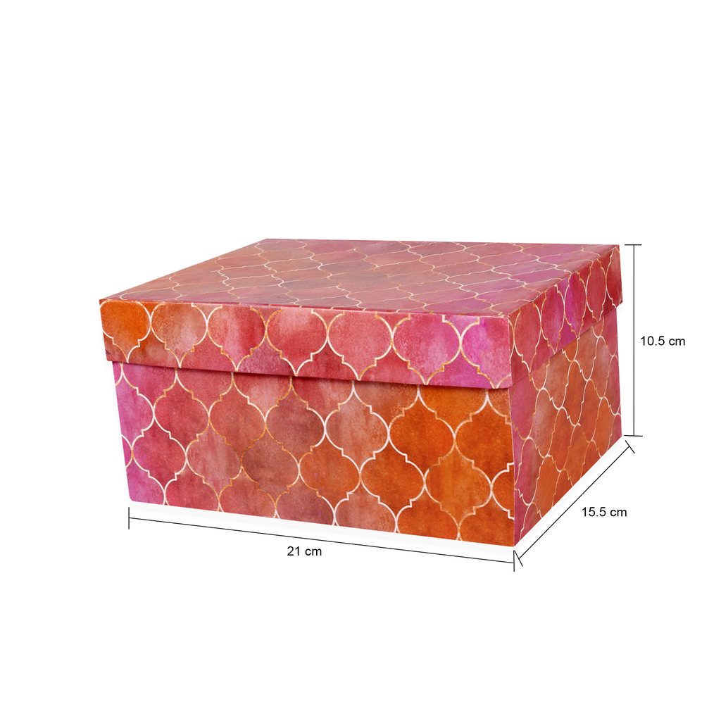 Gift Box Moroccan Trellis Rosy Shimmer L21 X W15.5 X D10.5(cm)