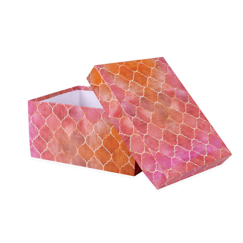 Gift Box Moroccan Trellis Rosy Shimmer L21 X W15.5 X D10.5(cm)