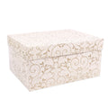 Gift Box Floral Swirls Ivory Shimmer L25.5 X W20.5 X D13(cm)