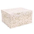 Gift Box Floral Swirls Ivory Shimmer L21 X W15.5 X D10.5(cm)