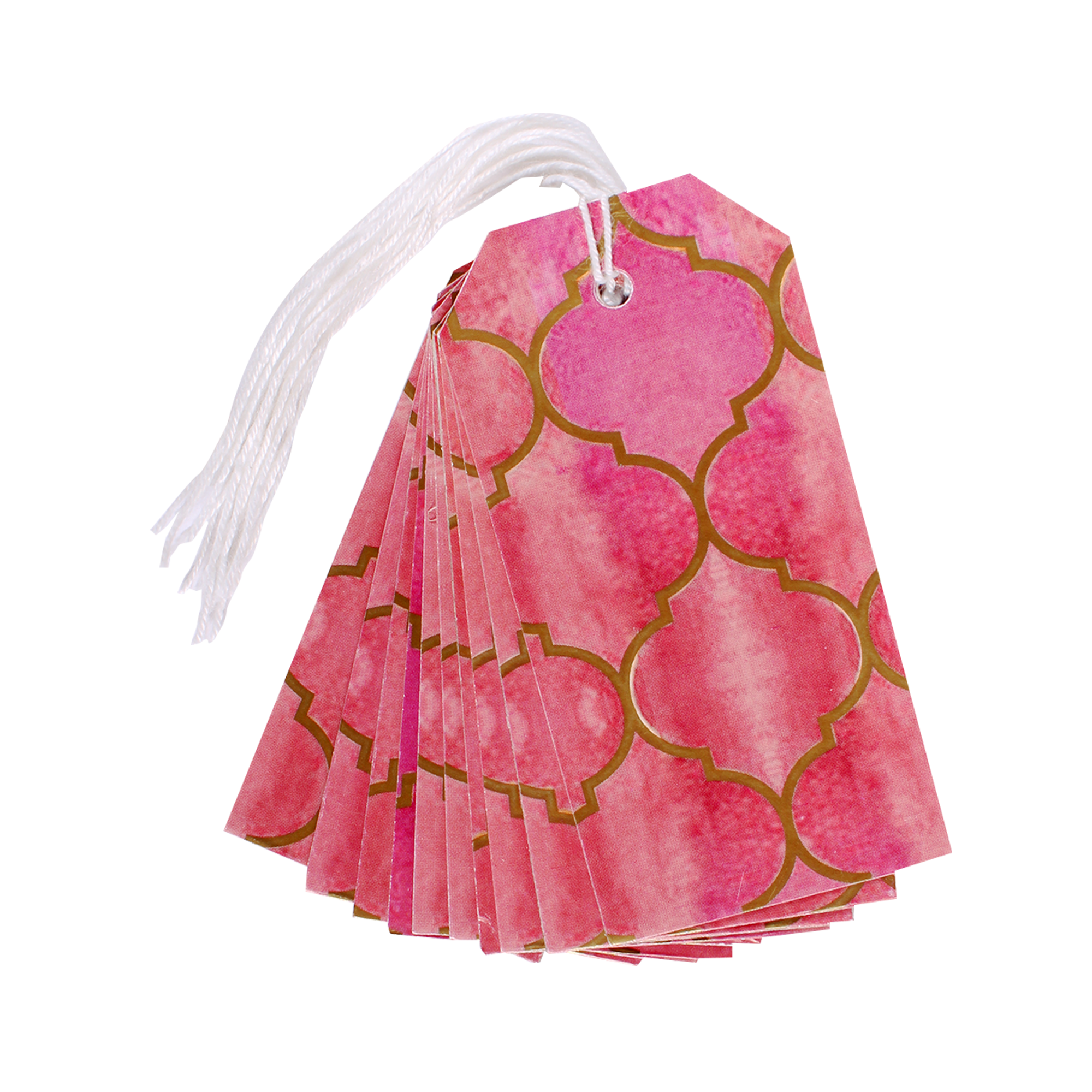 Gift Tags Moroccan Trellis Rosy Shimmer L8.2 X 4.2cm 10pc