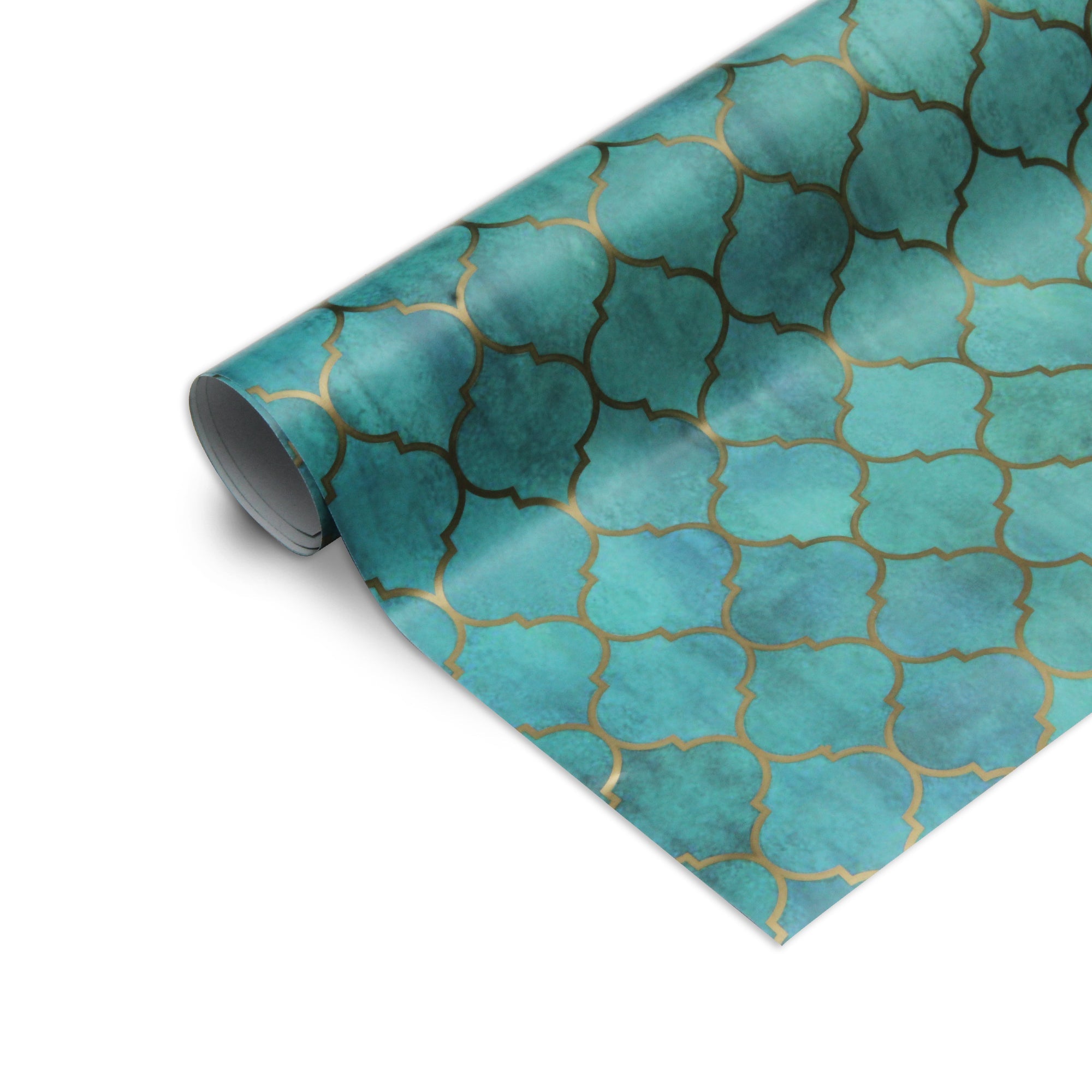 Gift Wraps Fleur Trellis Aqua Rhythm 20 X 30inch 1Roll 5Sheets