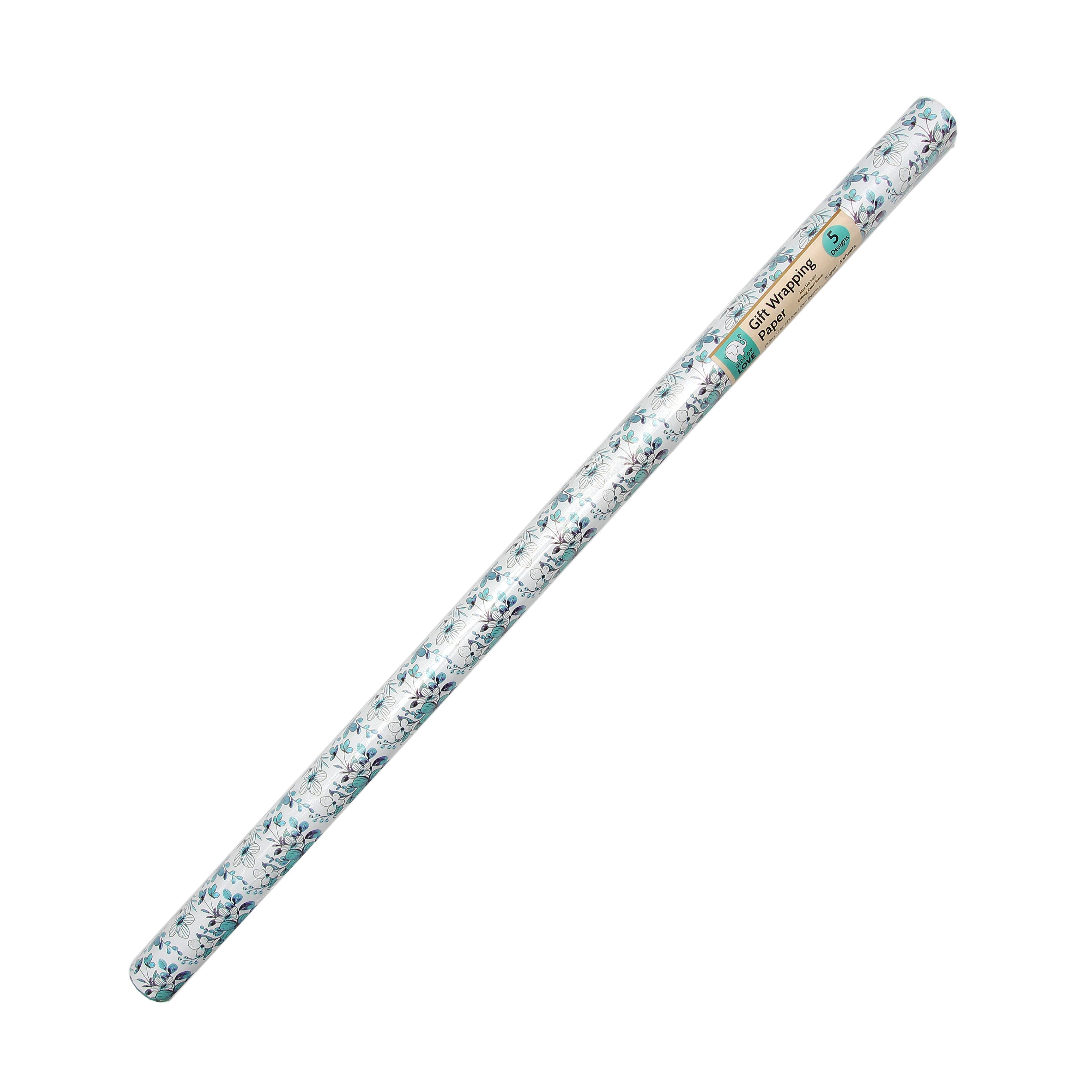 Gift Wraps Fleur Trellis Aqua Rhythm 20 X 30inch 1Roll 5Sheets