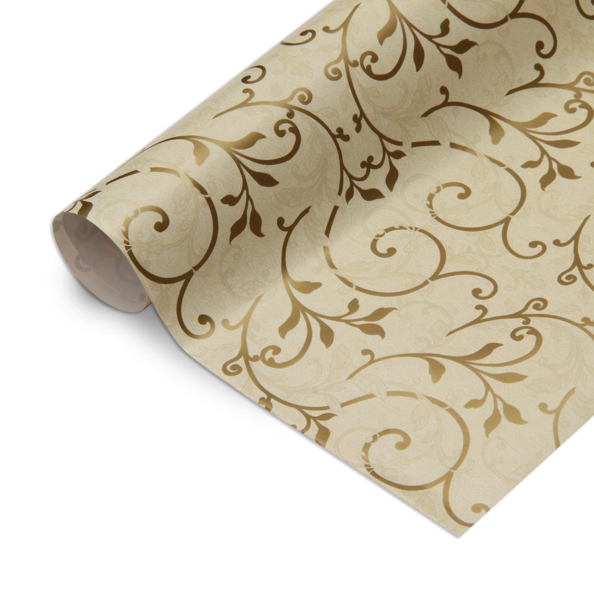 Gift Wraps Damask And Swirls Ivory Shimmer 20 X 30inch 1Roll 5Sheet
