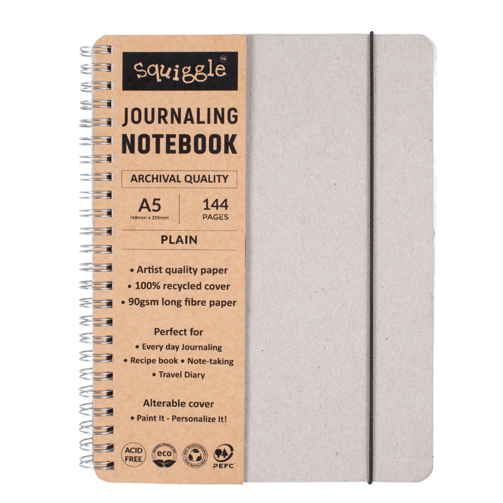 Journaling Notebook Premium Quality A5 Plain 90Gsm Wiro Squiggle 144Pages Lb