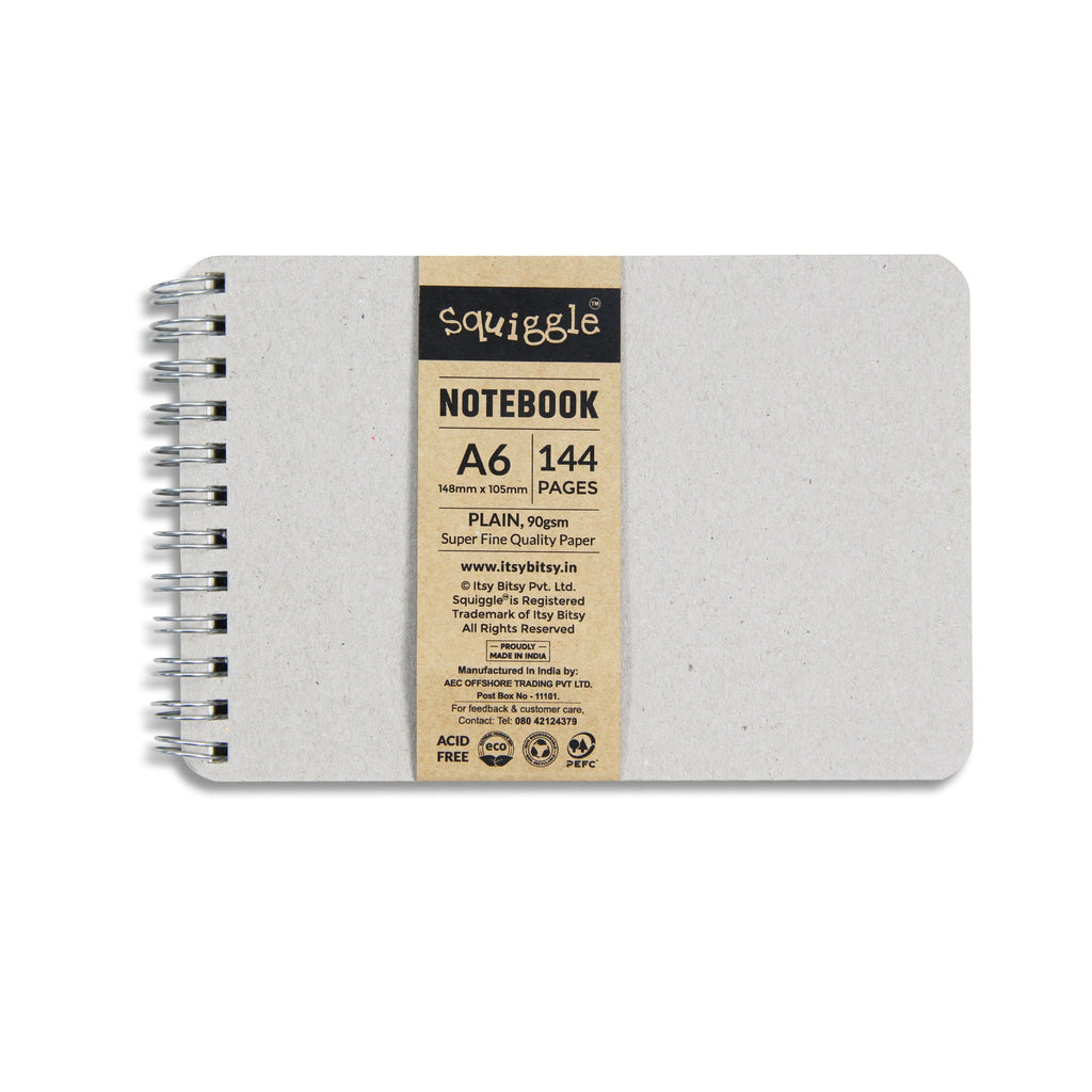 Journaling Notebook Premium Quality A6 Plain 90Gsm Wiro Squiggle 144Pages Lb