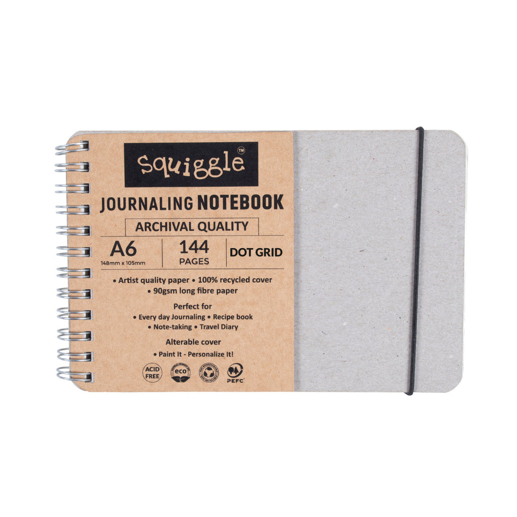 Journaling Notebook Premium Quality A6 Dotted 90Gsm Wiro Squiggle 144Pages Lb