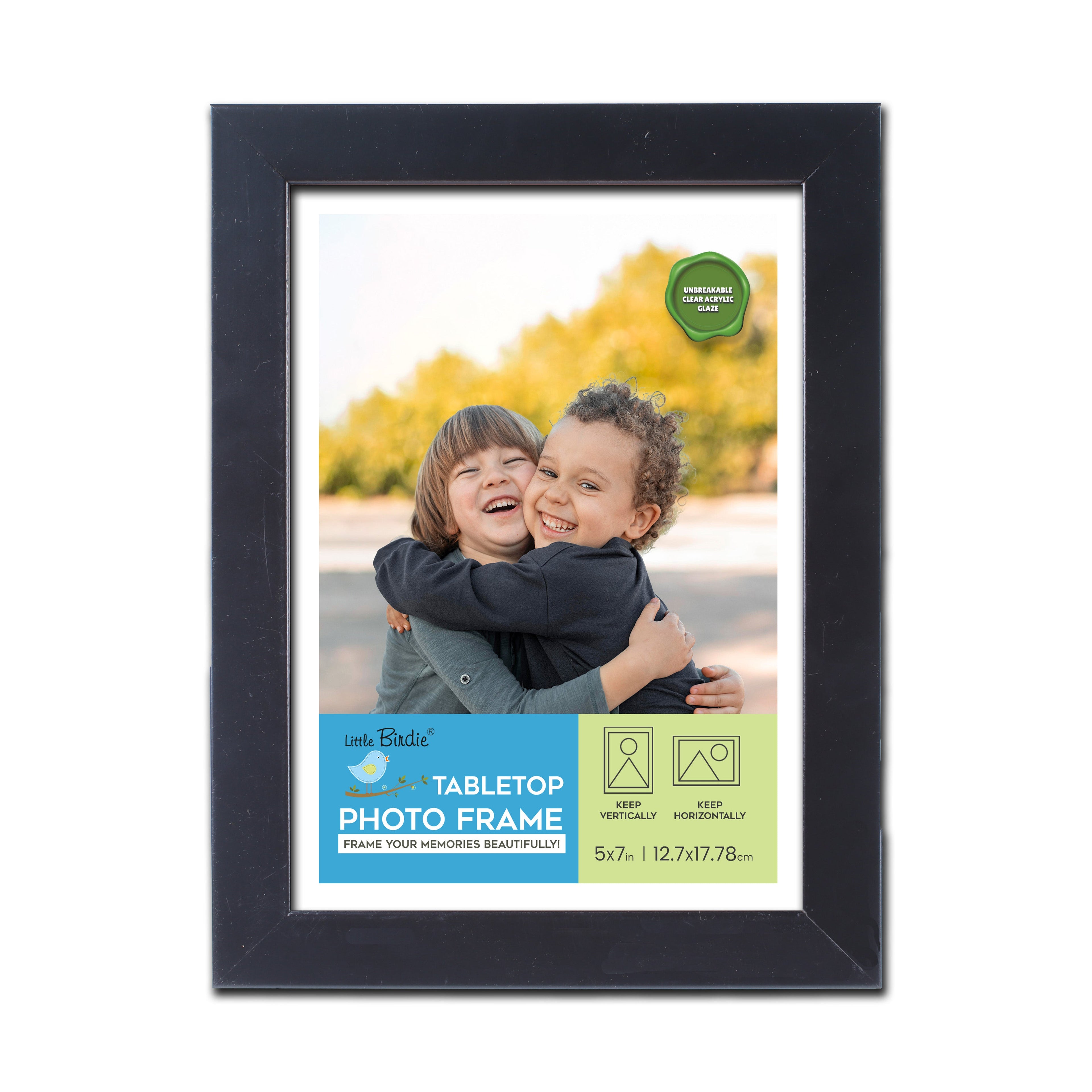 Table Top Photo Frame Narrow Black 5 X 7Inch 1Pc Sw Lb