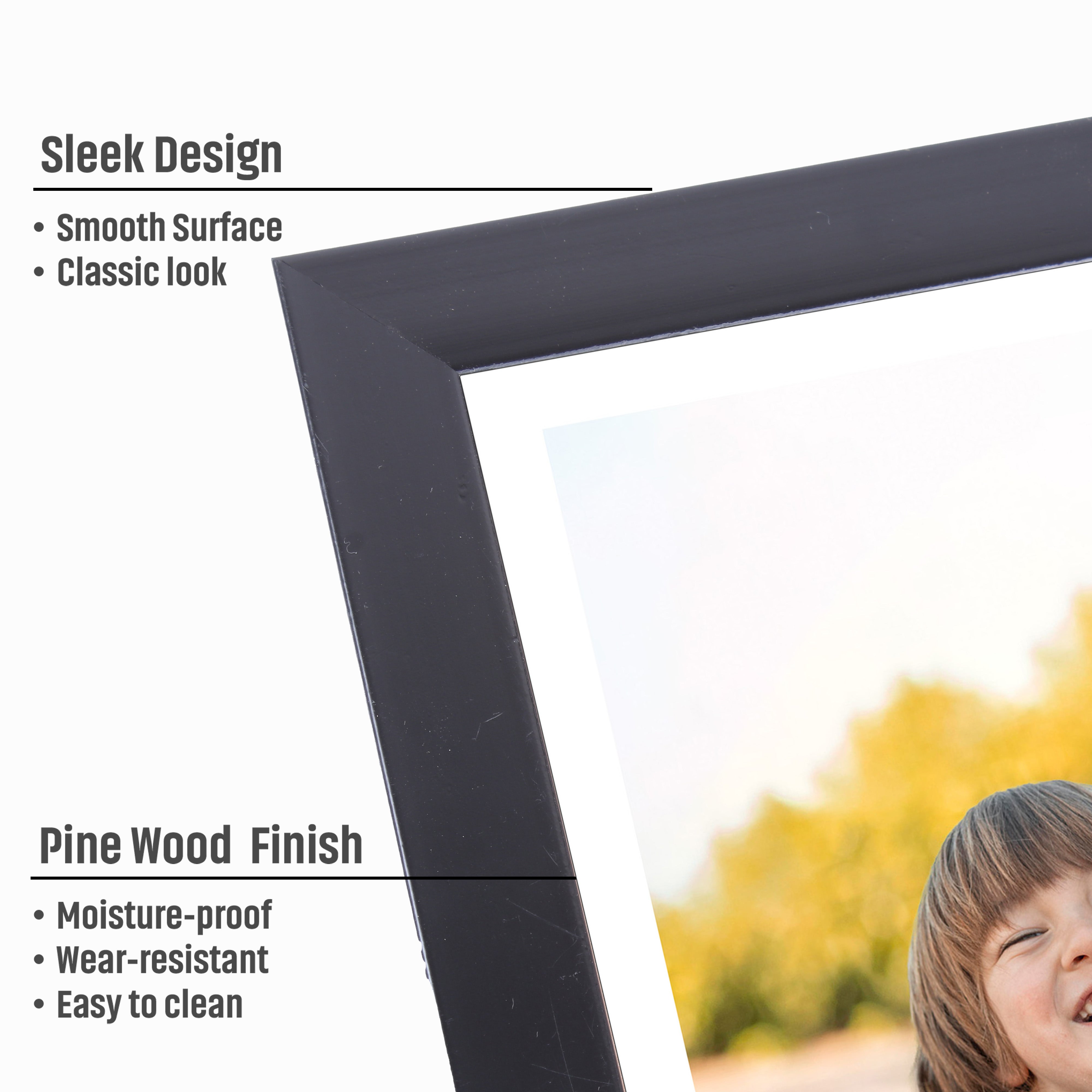 Table Top Photo Frame Narrow Black 5 X 7Inch 1Pc Sw Lb