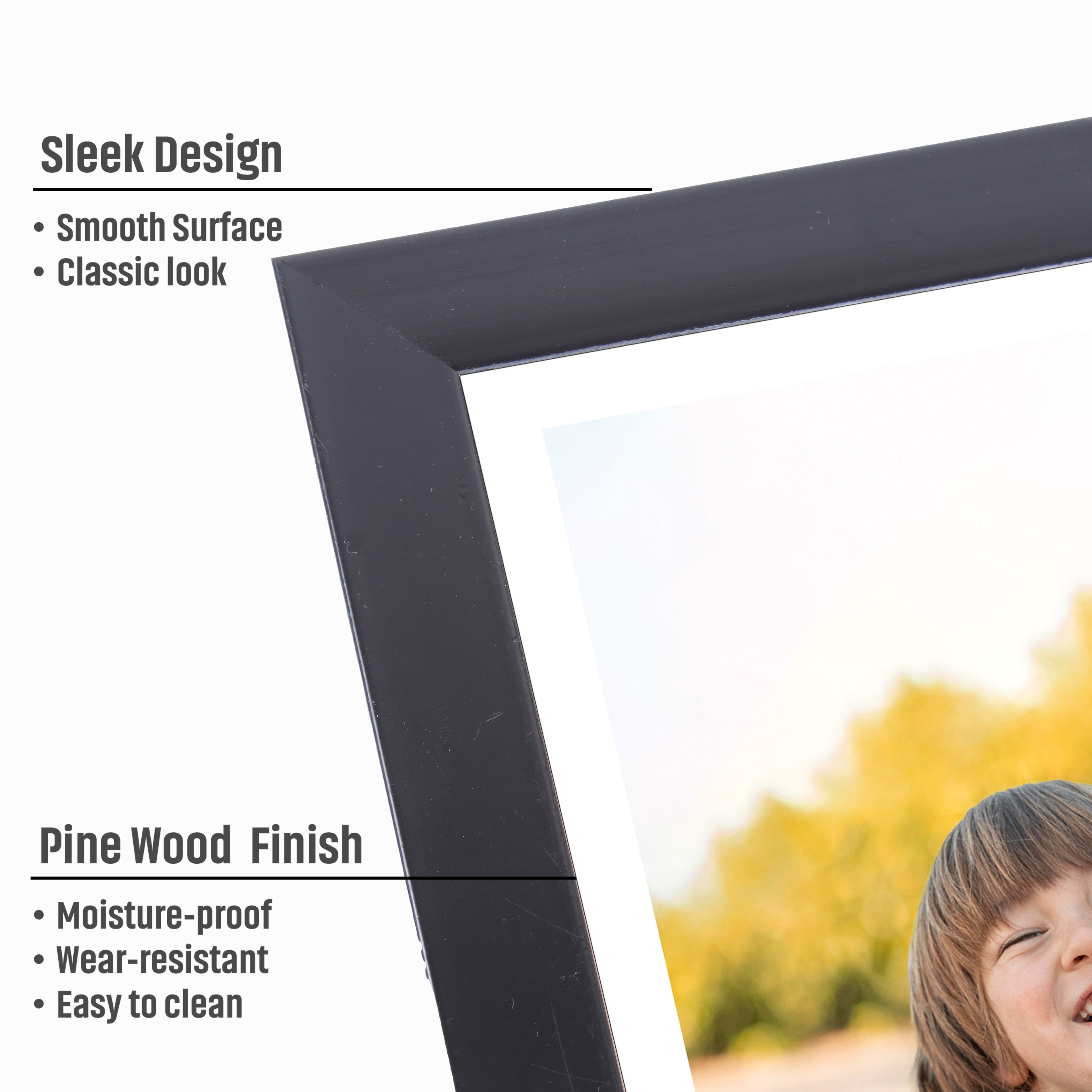 Table Top Photo Frame Narrow Black 5 X 7Inch 1Pc Sw Lb