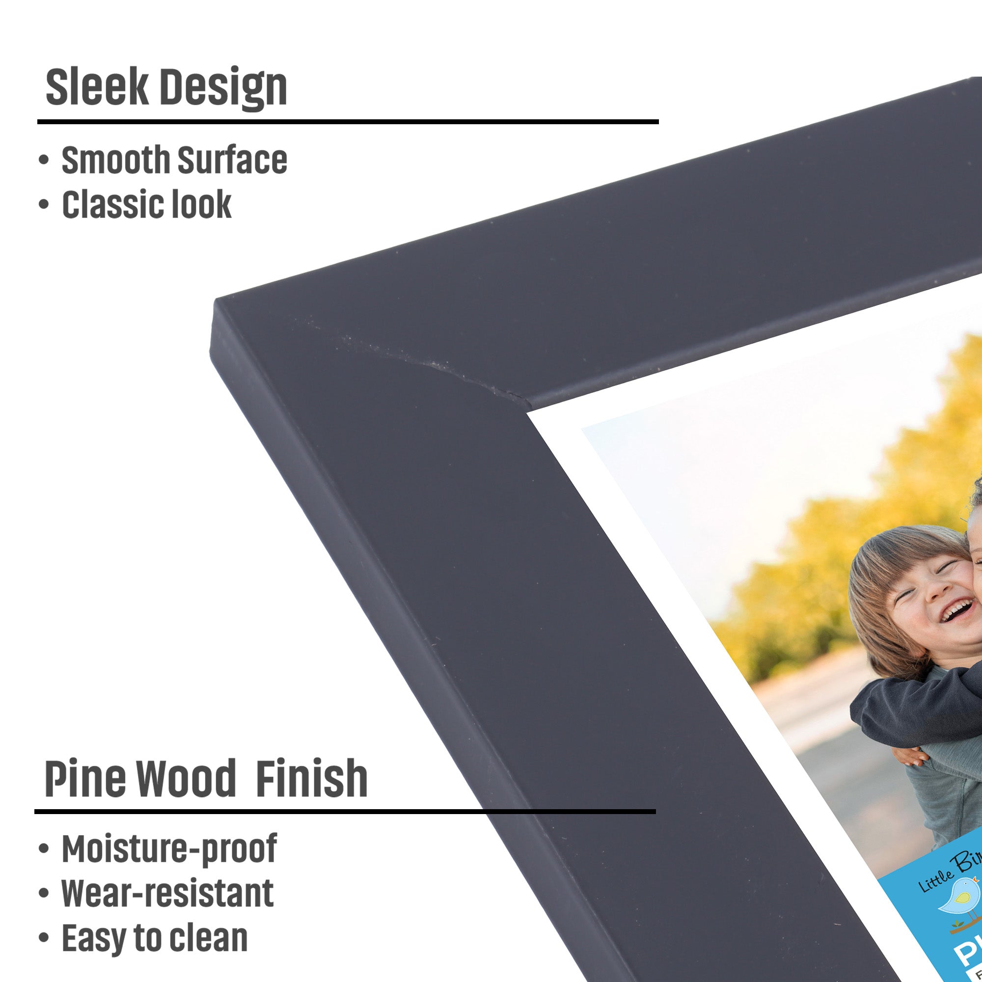 Table Top Photo Frame Matt Black 5 X 7Inch 1Pc Sw Lb