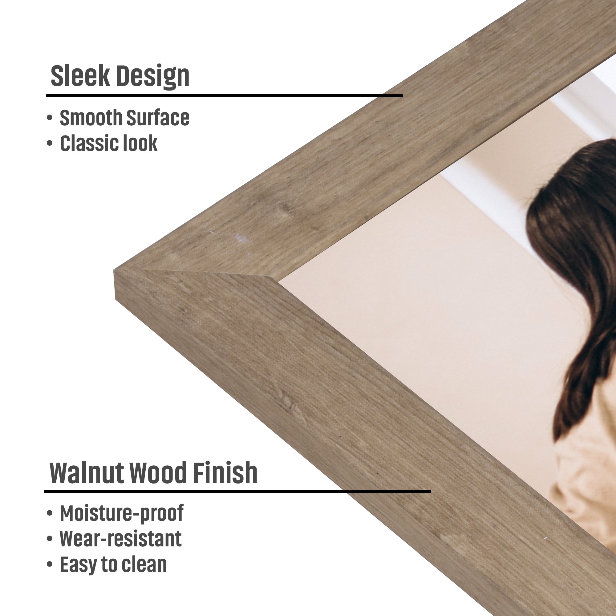 Table Top Photo Frame Walnut 8 X 10Inch 1Pc Sw Lb