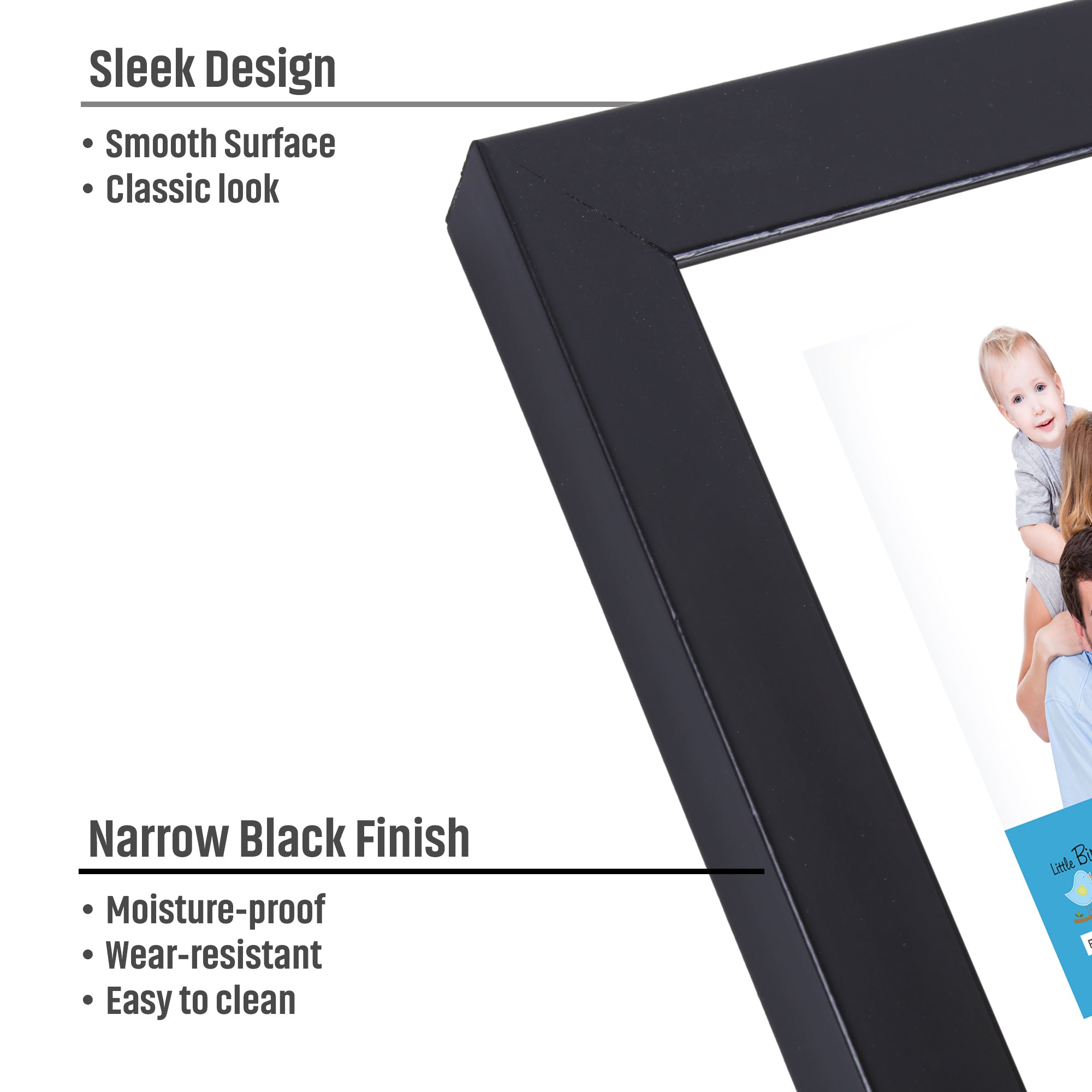 Wall Photo Frame Narrow Black 10 X 12Inch 1Pc