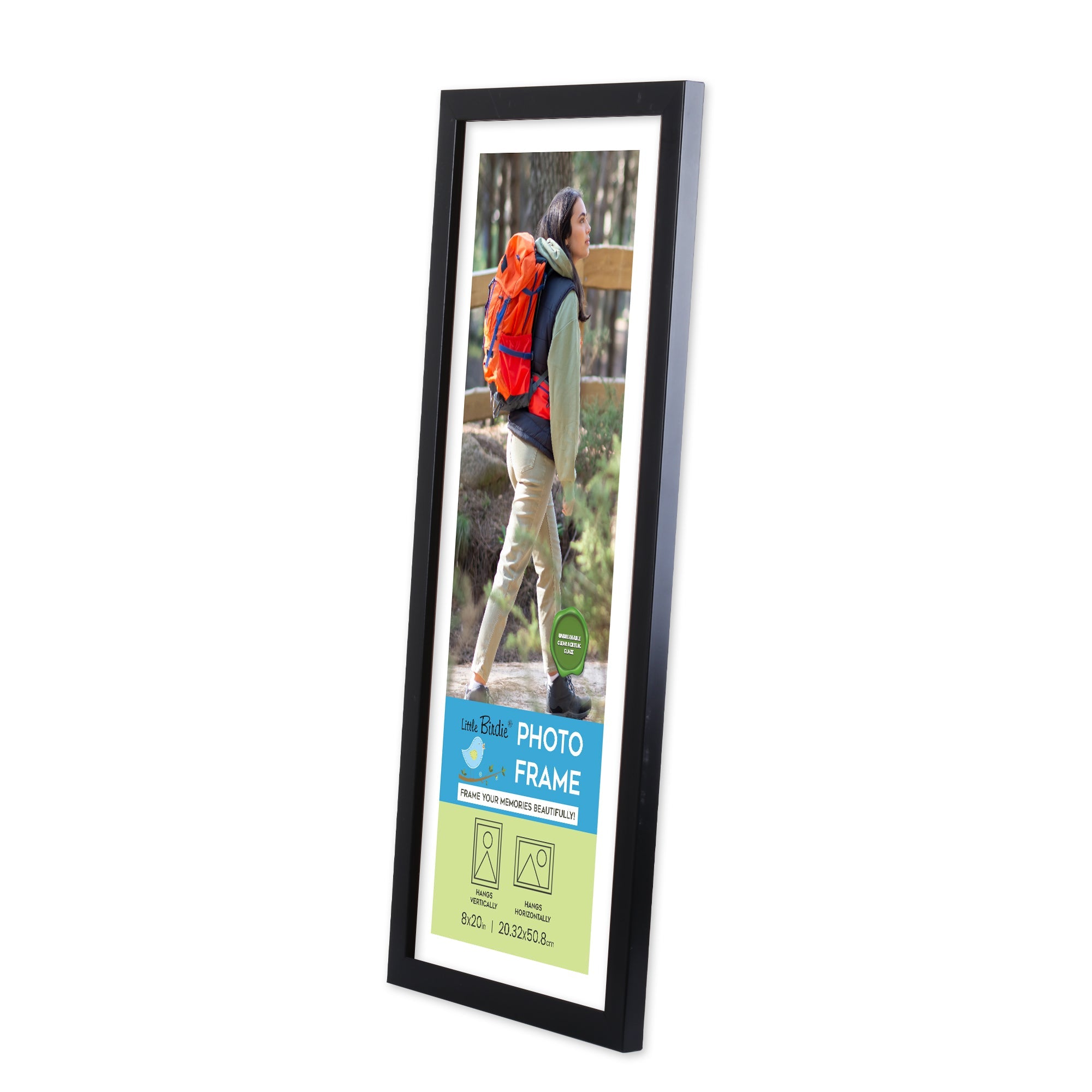 Collage Photo Frame For 4 Photos Narrow Black 8 X 20Inch 1Pc Sw Lb