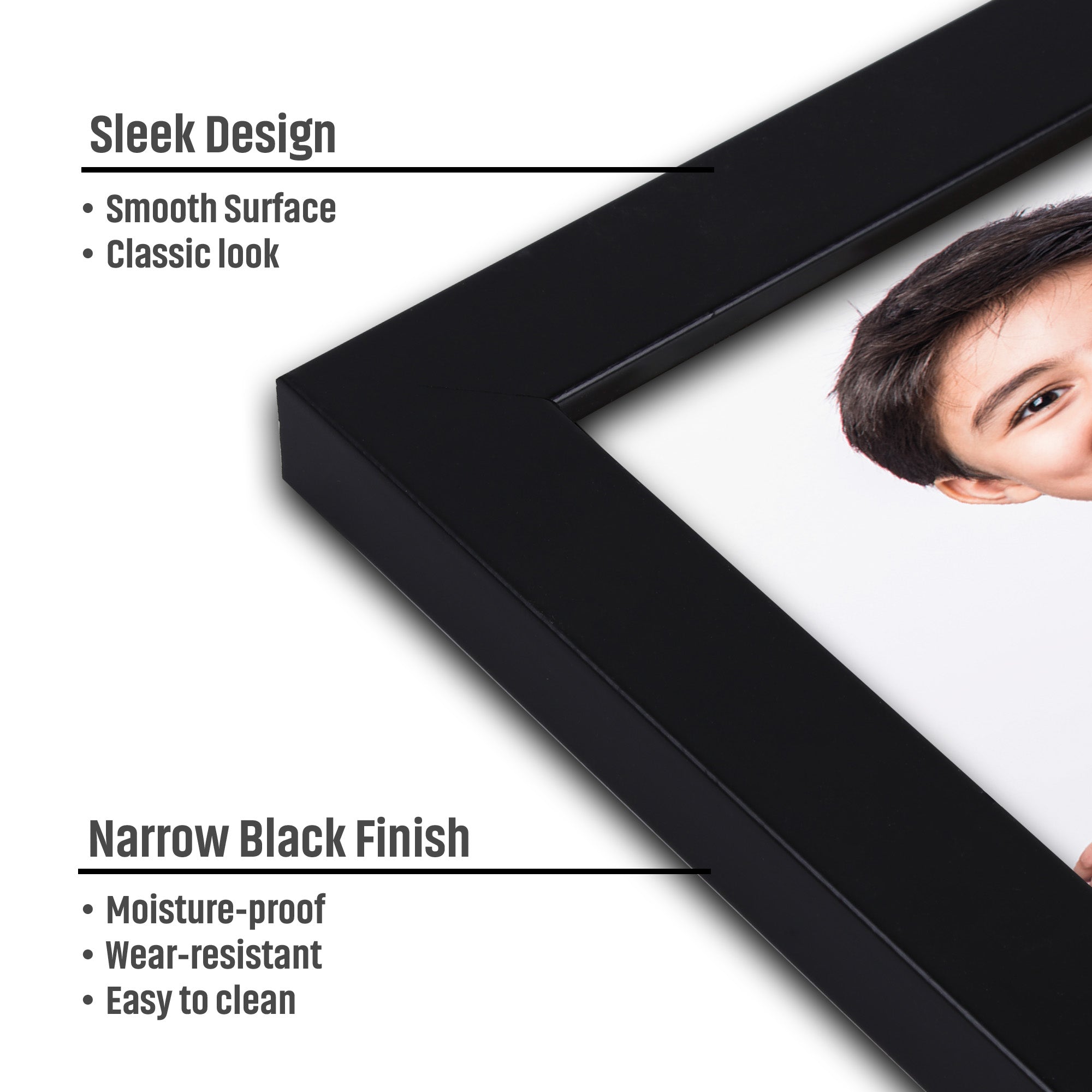 Table Top Photo Frame Narrow Black 4 X 6Inch 1Pc Sw Lb