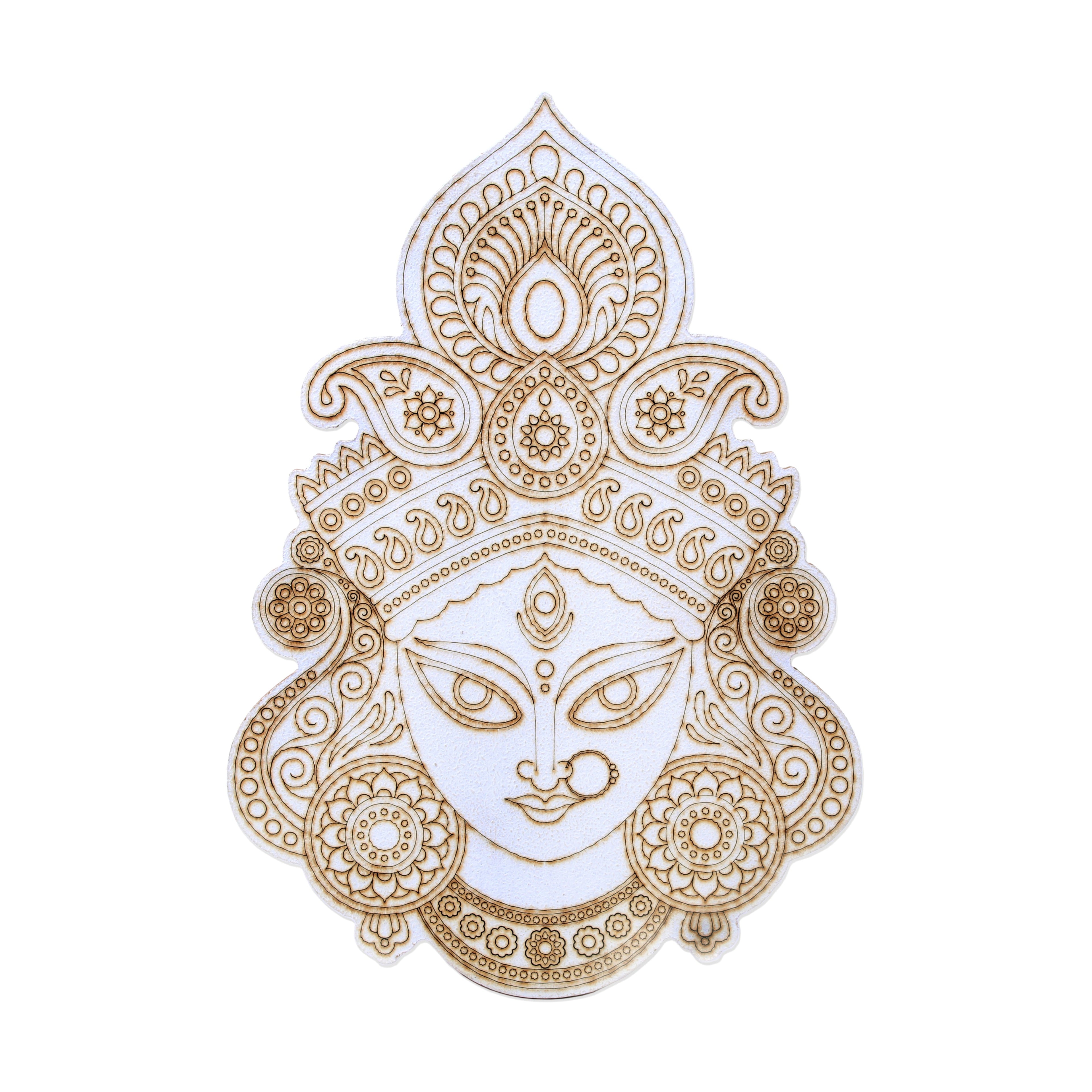MDF Pre Marked Maa Durga with Hanging Sawtooth 8 X 5.5inch 1pc