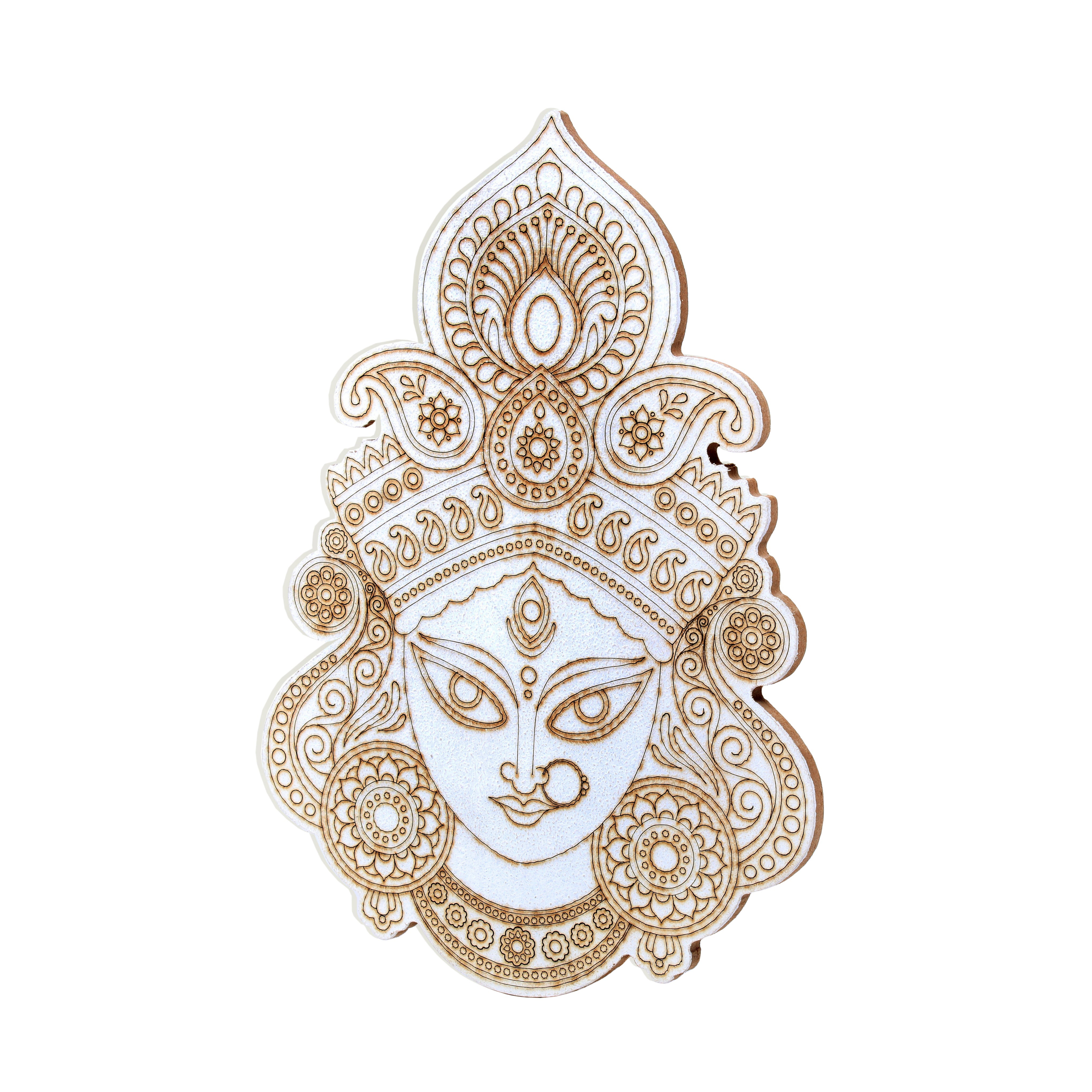 MDF Pre Marked Maa Durga with Hanging Sawtooth 8 X 5.5inch 1pc