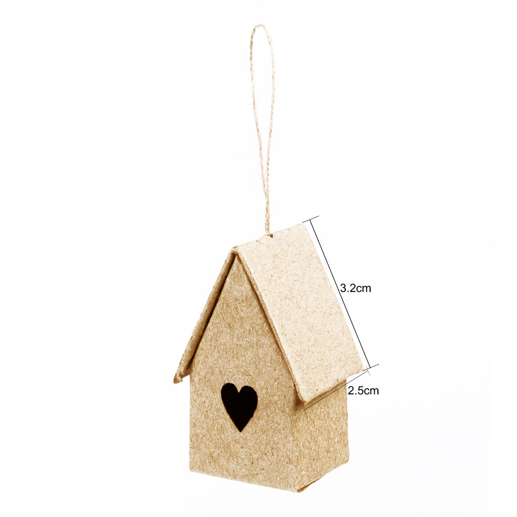 Paper Mache Lovable Birdhouse 5 x 3cm 1pc