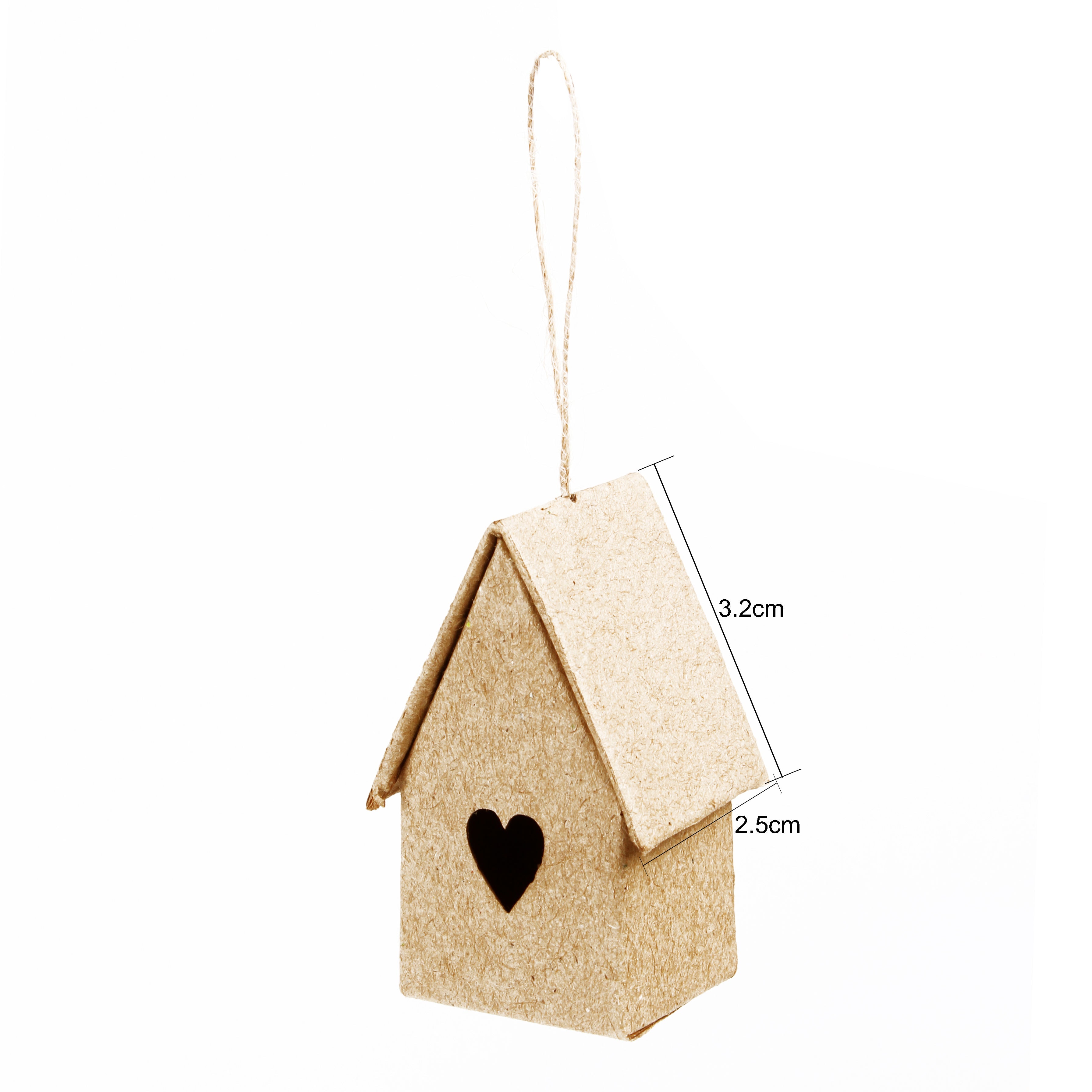 Paper Mache Lovable Birdhouse 5 x 3cm 1pc