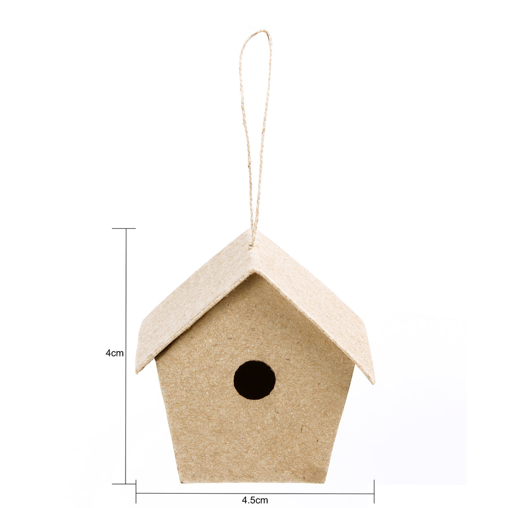 Paper Mache Mini Bird House Round 4 x 4.5cm 1pc