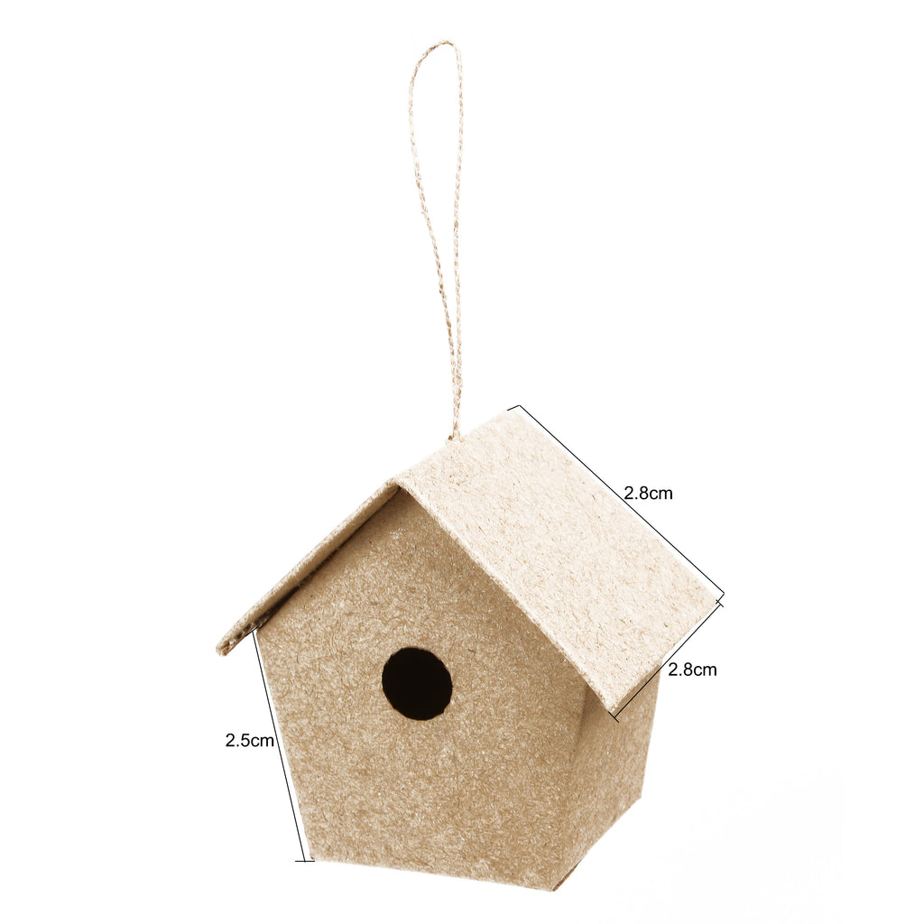 Paper Mache Mini Bird House Round 4 x 4.5cm 1pc