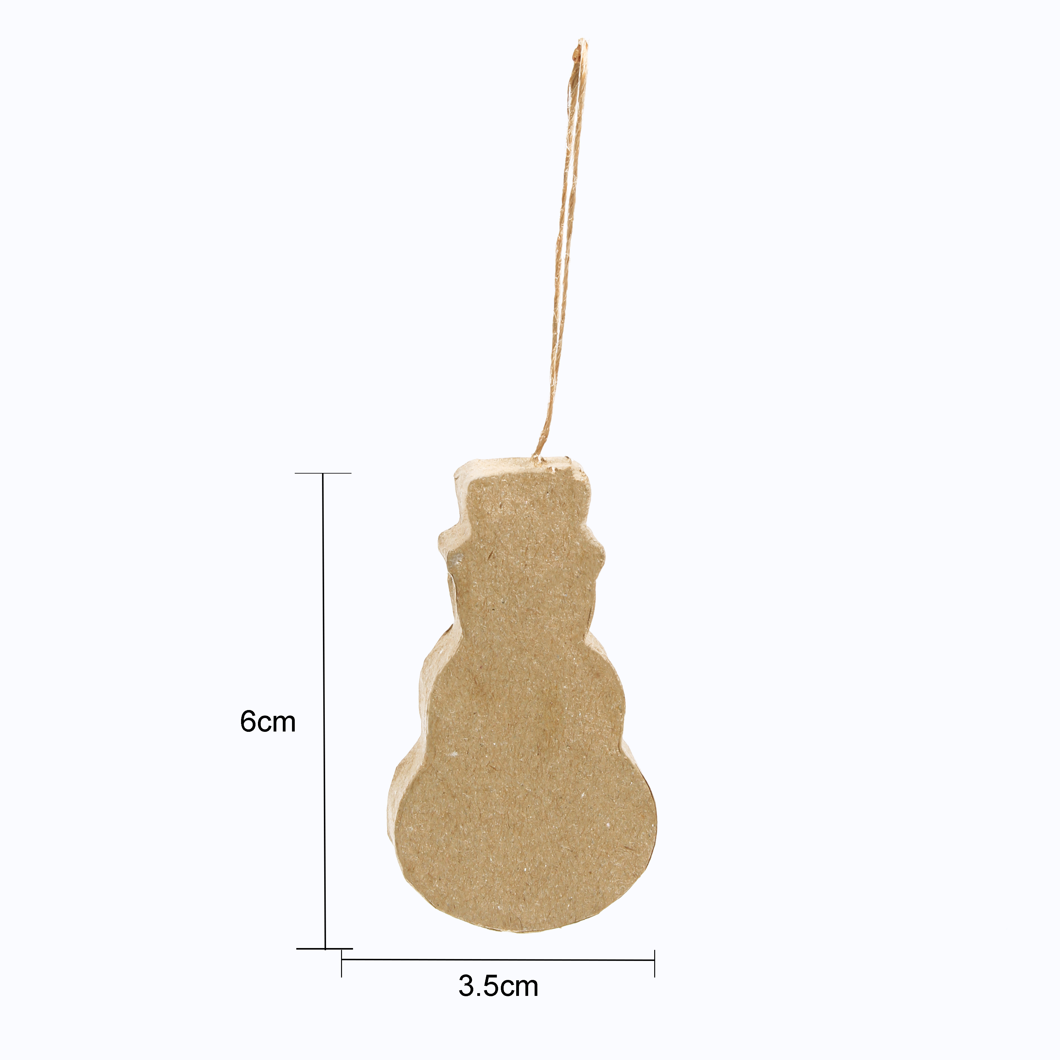 Christmas Paper Mache Hanging Snowman 6 x 3.5cm 1pc