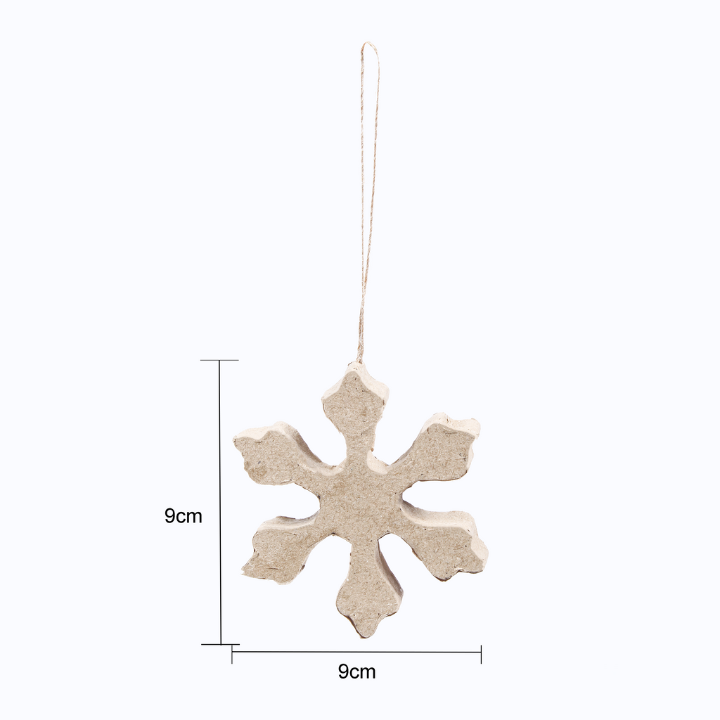 Paper Mache Snowflake 9 x 9 cm 1pc