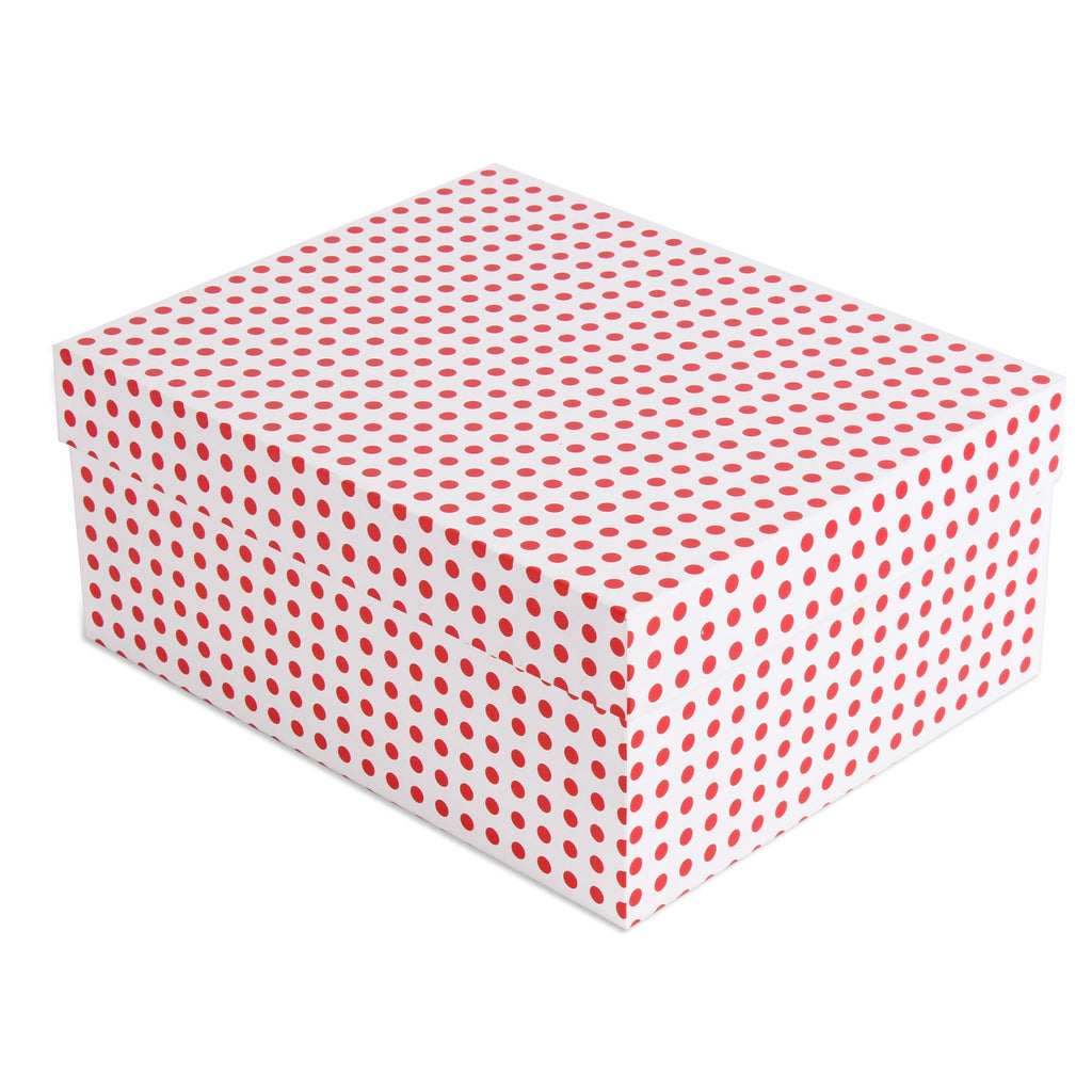 Gift Box Red Polka L25.5 X W20.5 X D11(cm) 1pc