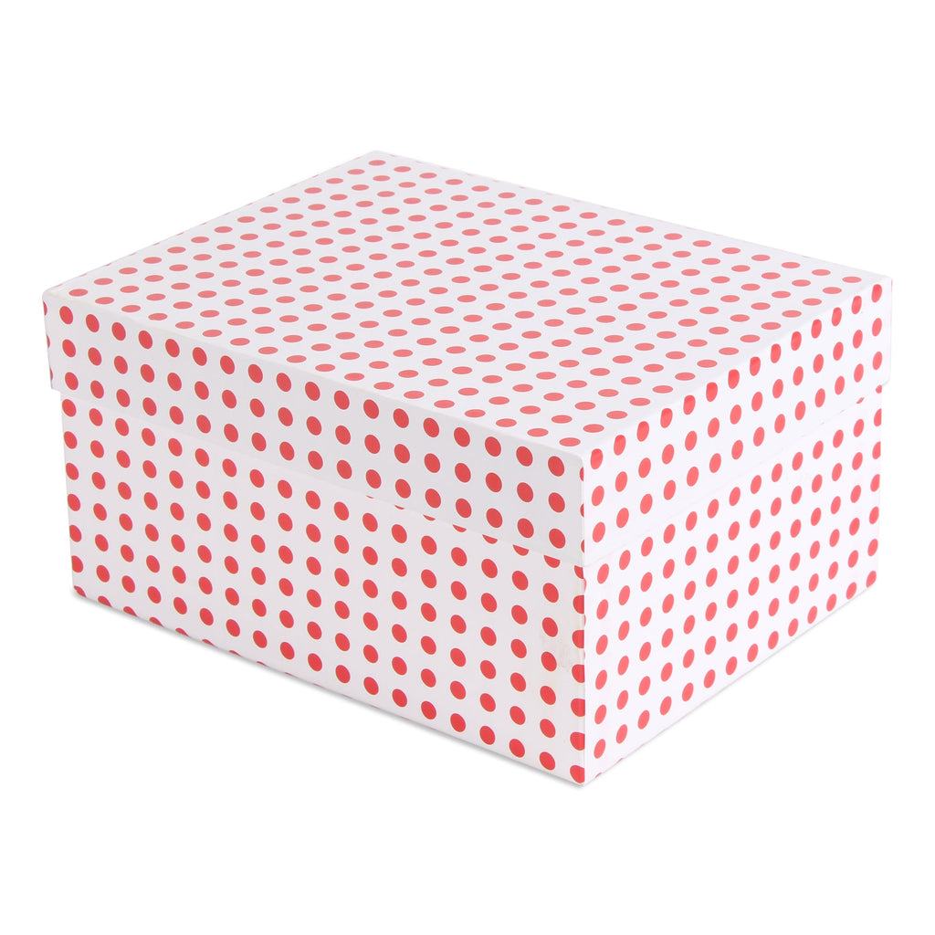 Gift Box Red Polka L21 X W15.5 X D10.5(cm) 1pc