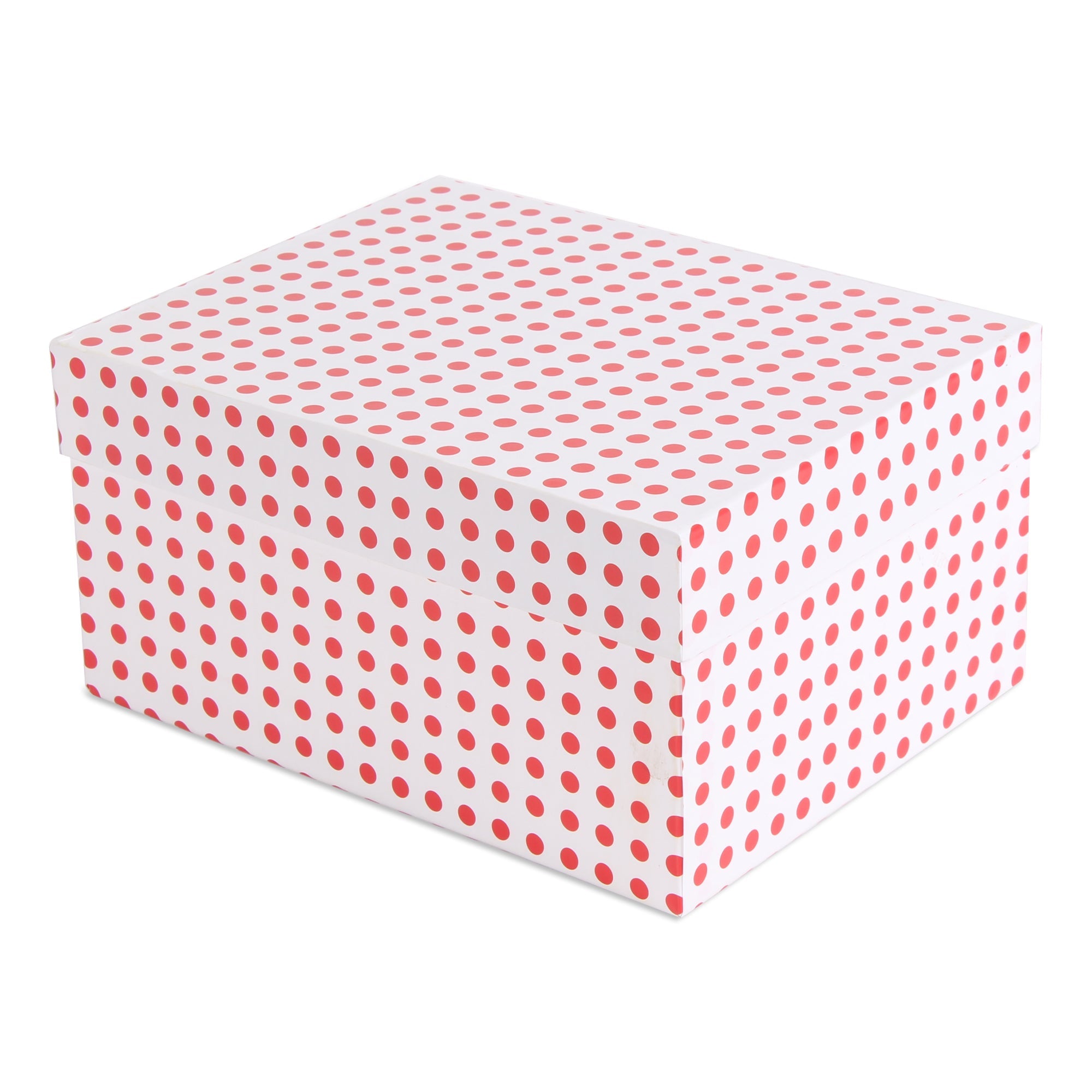 Gift Box Red Polka L21 X W15.5 X D10.5(cm) 1pc