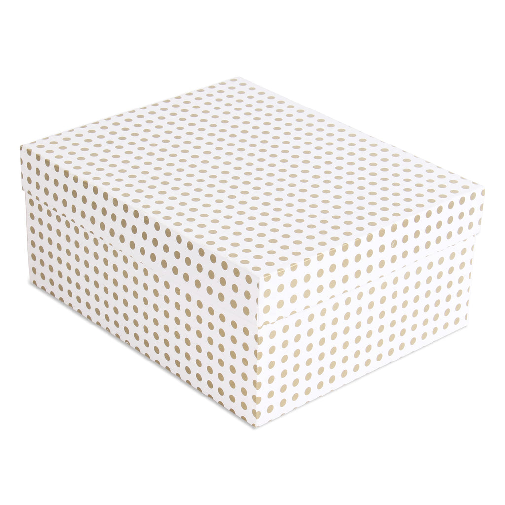 Gift Box Golden Polka L25.5 X W20.5 X D11(cm) 1pc