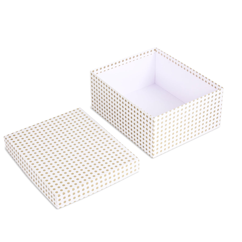 Gift Box Golden Polka L25.5 X W20.5 X D11(cm) 1pc