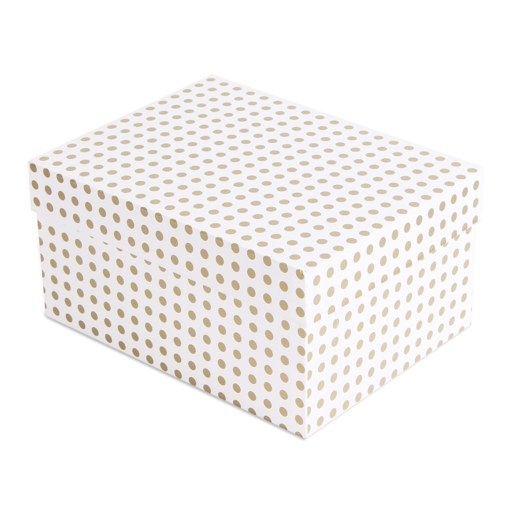 Gift Box Golden Polka L21 X W15.5 X D10.5(cm) 1pc