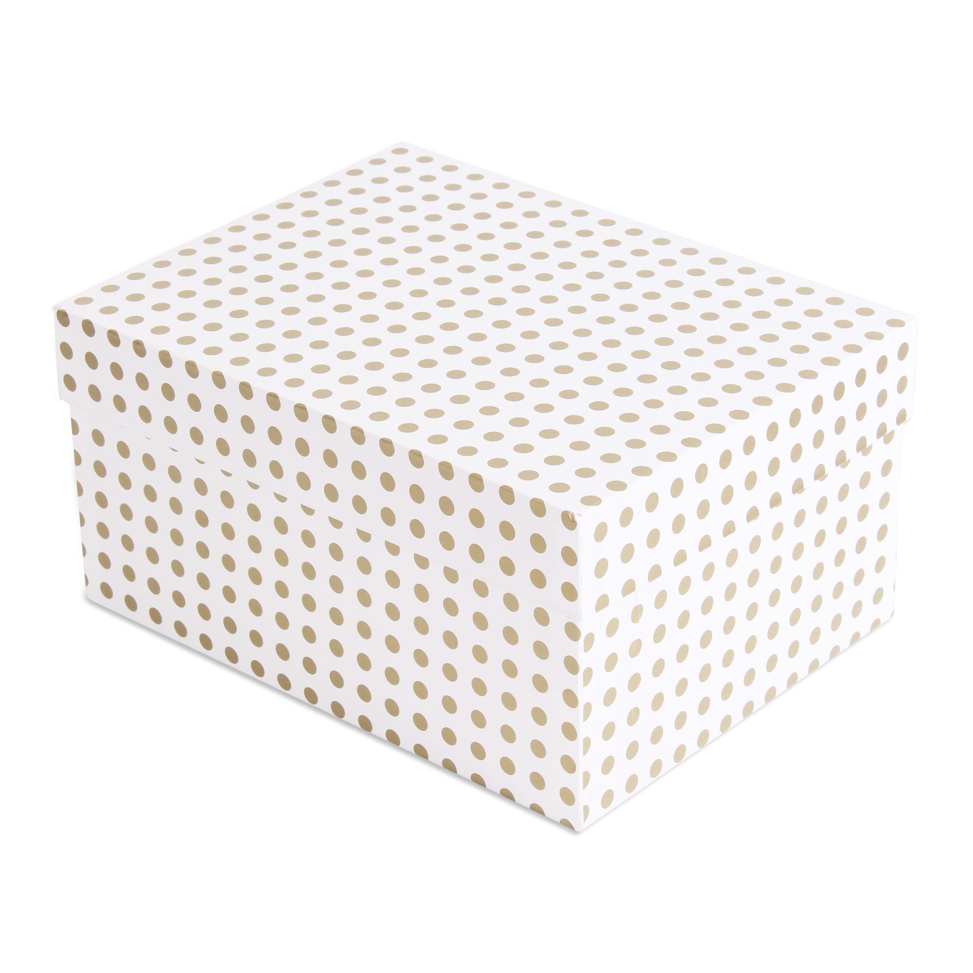 Gift Box Golden Polka L21 X W15.5 X D10.5(cm) 1pc