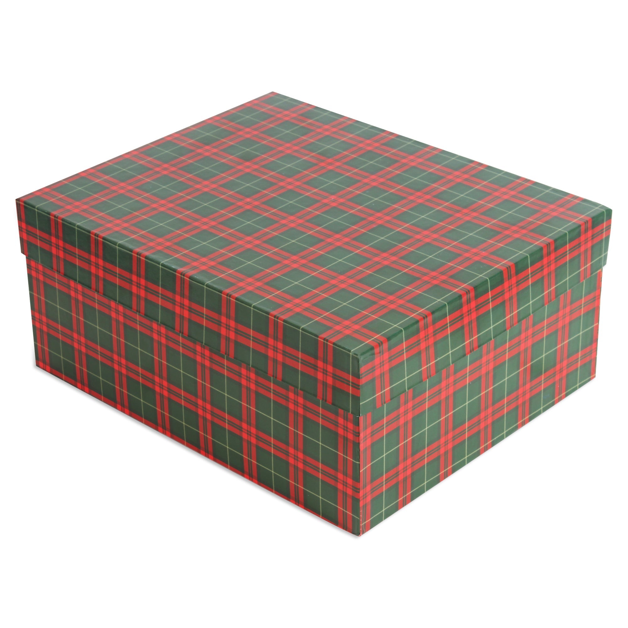 Gift Box Tartan Check Festive Hues L25.5 X W20.5 X D11cm1pc