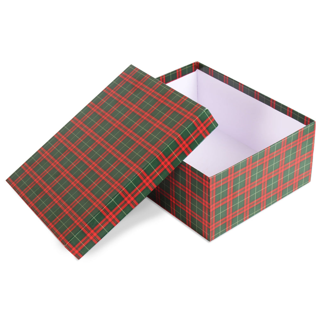 Gift Box Tartan Check Festive Hues L25.5 X W20.5 X D11cm1pc